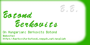 botond berkovits business card